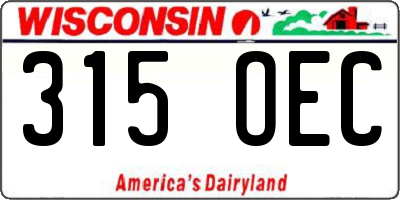 WI license plate 315OEC