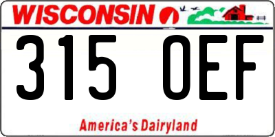 WI license plate 315OEF