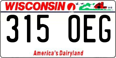 WI license plate 315OEG