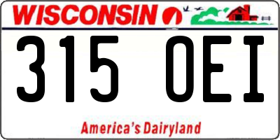 WI license plate 315OEI