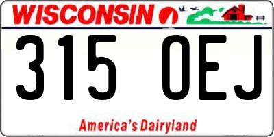WI license plate 315OEJ