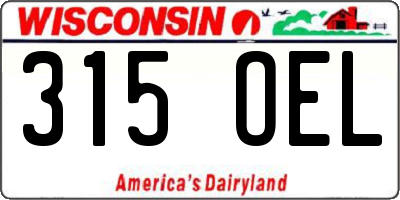 WI license plate 315OEL