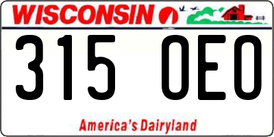WI license plate 315OEO