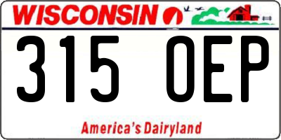 WI license plate 315OEP
