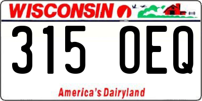 WI license plate 315OEQ