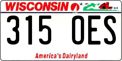 WI license plate 315OES