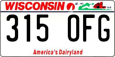 WI license plate 315OFG