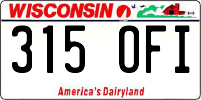 WI license plate 315OFI