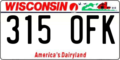 WI license plate 315OFK