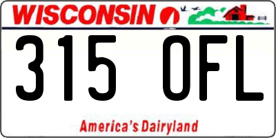 WI license plate 315OFL