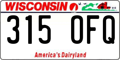 WI license plate 315OFQ