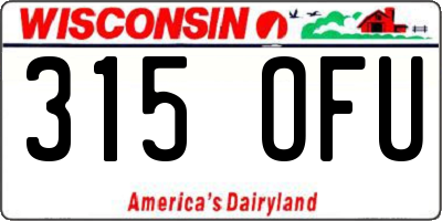 WI license plate 315OFU