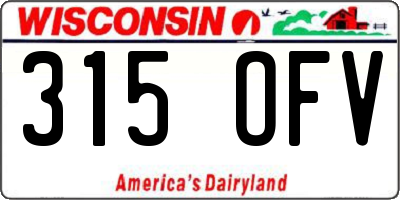 WI license plate 315OFV