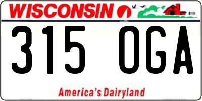 WI license plate 315OGA