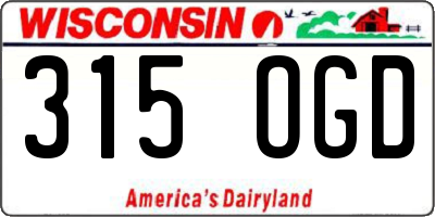 WI license plate 315OGD