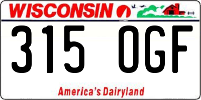 WI license plate 315OGF