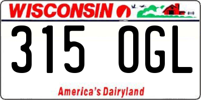 WI license plate 315OGL