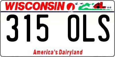 WI license plate 315OLS