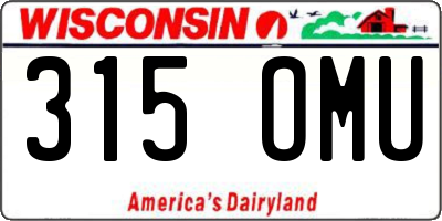 WI license plate 315OMU