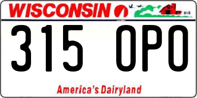 WI license plate 315OPO