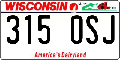 WI license plate 315OSJ