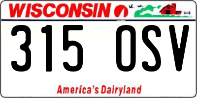 WI license plate 315OSV