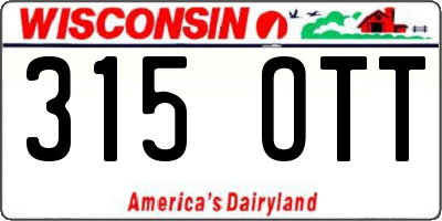 WI license plate 315OTT