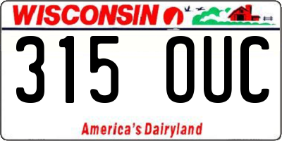 WI license plate 315OUC