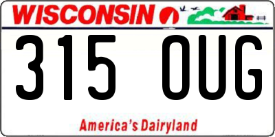WI license plate 315OUG