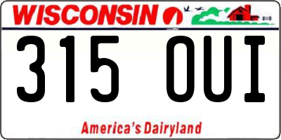WI license plate 315OUI
