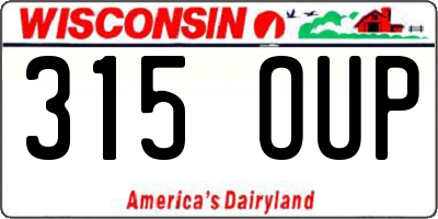 WI license plate 315OUP