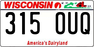 WI license plate 315OUQ