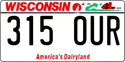 WI license plate 315OUR