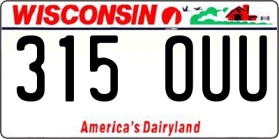 WI license plate 315OUU