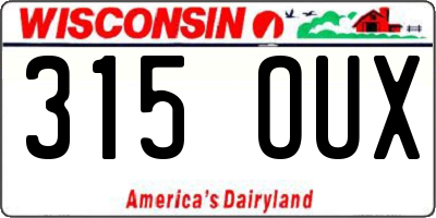 WI license plate 315OUX