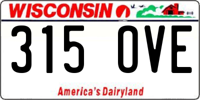 WI license plate 315OVE