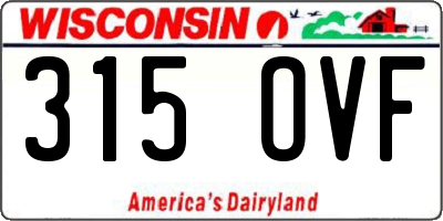 WI license plate 315OVF