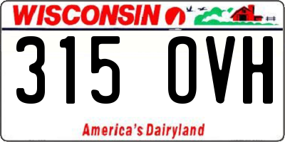WI license plate 315OVH