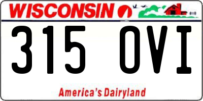 WI license plate 315OVI