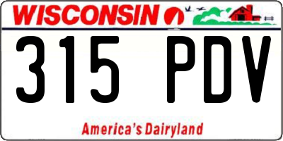 WI license plate 315PDV