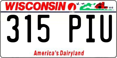 WI license plate 315PIU