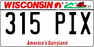 WI license plate 315PIX