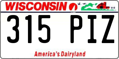 WI license plate 315PIZ
