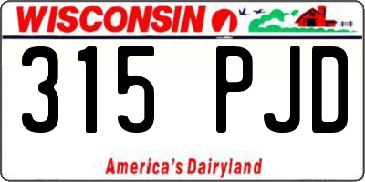 WI license plate 315PJD