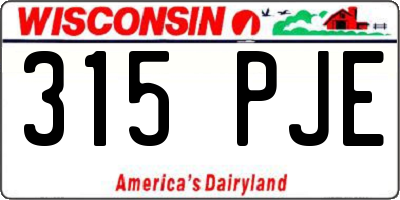 WI license plate 315PJE