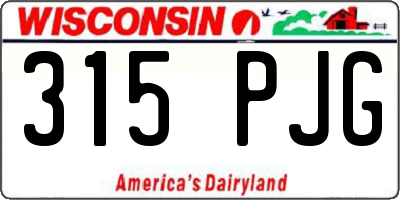 WI license plate 315PJG