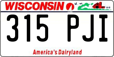 WI license plate 315PJI