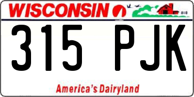 WI license plate 315PJK