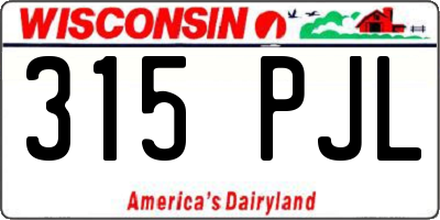 WI license plate 315PJL