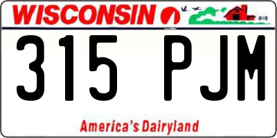 WI license plate 315PJM